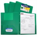 C-Line Products C-Line Products 33963BNDL12EA Two-Pocket Heavyweight Poly Portfolio Folder with Prongs  Green  - Set of 12 Folders 33963BNDL12EA